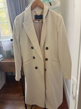 J. Crew Cream Double-Breasted Pea Coat